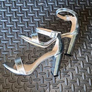 Silver Single Strap Heels ✨